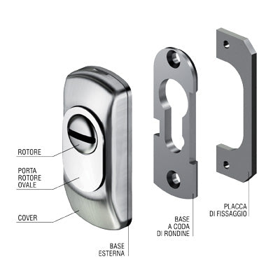 Defender Sg15 Disec Foro Sagom. Mm 70X30 Inox Satinato H.Mm 7/12