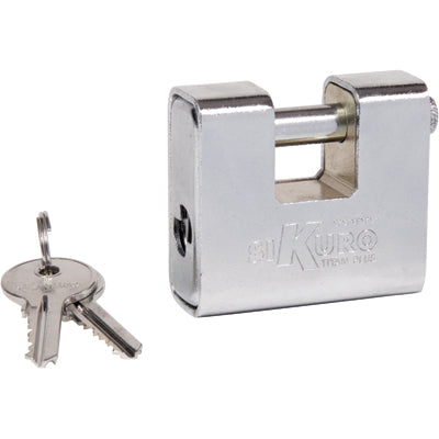 Lucchetto Antiscasso Corazzato Sk Ilsa - Sk90 Ottone Acciaio Cromato Chiavi 2 Mm 91 Ka2- 6 Pezzi