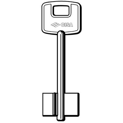 Chiave Doppia Mappa Cisa 82010 Originale - Cassaforte Ottone Nichelato- 2 Pezzi