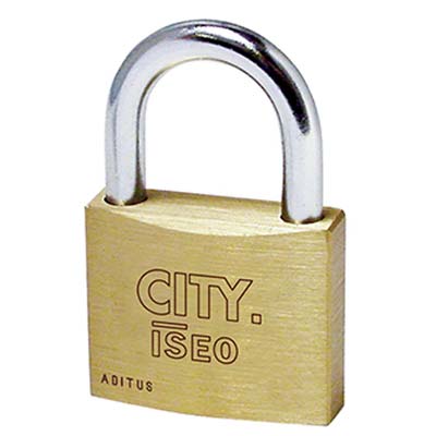 Lucchetto Aditus Iseo - Ottone Arco Cromato Chiavi 2 Mm 50- 10 Pezzi