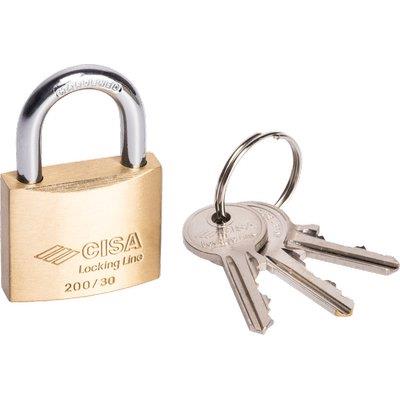 Lucchetto Locking-Line Pop 20010 Cisa - Ottone Arco Cromato Chiavi 3 Mm 60- 6 Pezzi