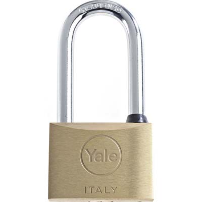 Lucchetto Arco Extralungo Yale - Ottone Arco Cromato Chiavi 2 Mm 30X40- 2 Pezzi
