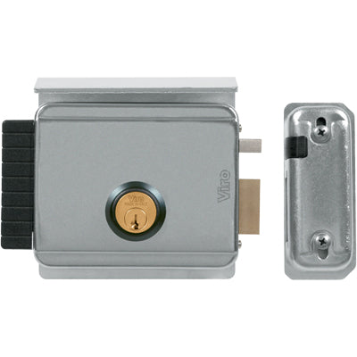 Serratura Cancello Applicare Elettr V97 8992 Viro C.Tondo Fisso+ Scr E.50 A 80 Mm Dx