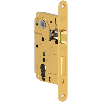 Serratura Legno Infilare Centro Agb B.T Ottonato F.Mm 22 F.Sagom M2+Scr+Q8 E.Mm 50