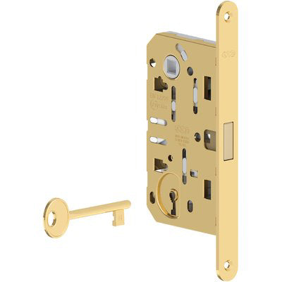 Serratura Patent B.Tondo Ottonato Polaris Agb I.Mm 90 F.Mm 18 E.Mm 50