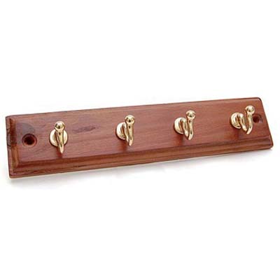 Gancio A Muro Classic - Legno Noce Acciaio Oro Posti 4- 5 Pezzi