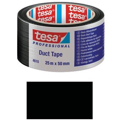Nastro Alta Resistenza Duct Tape 4610 Tesa - Nero Mm 50 Ml 25- 6 Pezzi