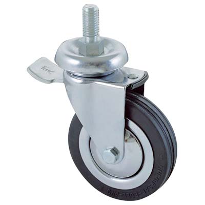 Ruota A Forcella Girev P.Filett +Fermo 155Bisb Avo A/Cromato/Gomma Nera D.Mm 100X24 F.Ma 12X30