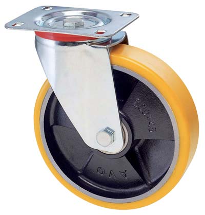 Ruota A Forcella Girevole 22 Avo A/Zincr/Pol.Gial D/Ghisa D.Mm 150X30 P.Mm 100X85