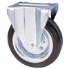 Ruota A Forcella Su Piastra 80A Avo - A/Zincr/Gomma Nera D.Mm 100X30 P.Mm 100X85- 2 Pezzi