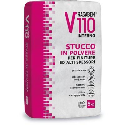 Stucco Polvere Interno V110 K2 Rasaben - Kg 5 Alti Spessori- 4 Pezzi