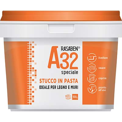 Stucco Pasta Legno Muro A32 K2 Rasaben - Kg 0,5- 24 Pezzi