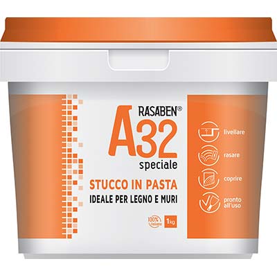 Stucco Pasta Legno Muro A32 K2 Rasaben - Kg 1- 12 Pezzi