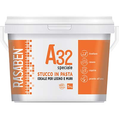 Stucco Pasta Legno Muro A32 K2 Rasaben - Kg 5- 2 Pezzi