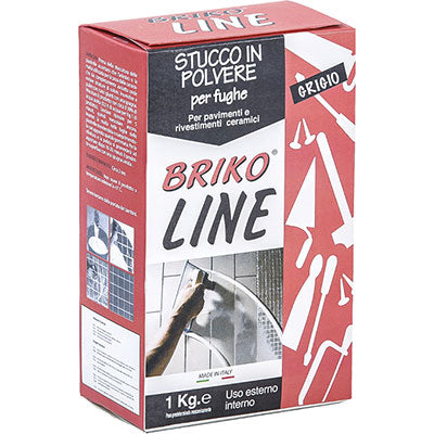 Stucco Fughe Maioliche Briko Line - Grigio Kg 1- 12 Pezzi