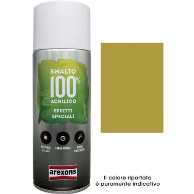 Smalto Spray 100% Acrilico Metallizzante Arexons - Oro Specchiante Ml 400- 6 Pezzi