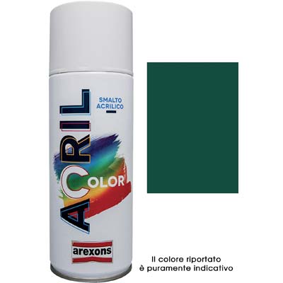 Smalto Spray Acril Color Arexons - Verde Muschio Ral 6005 Ml 400- 6 Pezzi