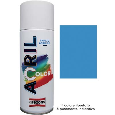 Smalto Spray Acril Color Arexons - Blu Chiaro Ral 5012 Ml 400- 6 Pezzi