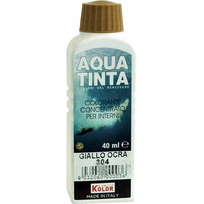 Colorante Acqua Aquatinta - 304 Giallo Ocra Ml 40- 10 Pezzi