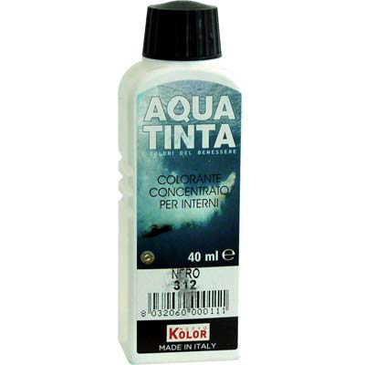Colorante Acqua Aquatinta - 312 Nero Ml 40- 10 Pezzi