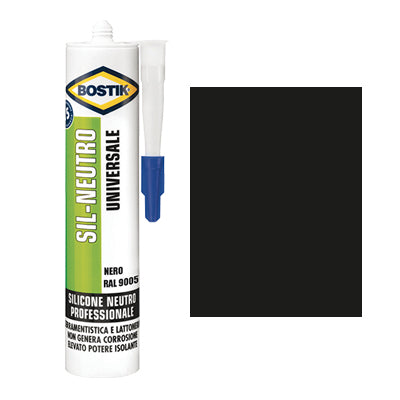 Silicone Neutro Sil Bostik - Nero Ral 9005 Ml 300- 2 Pezzi