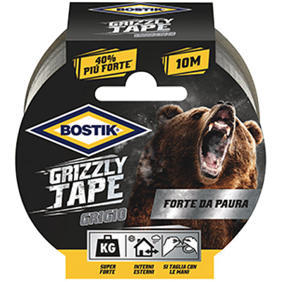 Nastro Alta Resistenza Grizzly Bostik - Grigio Mm 50 Ml 10- 6 Pezzi