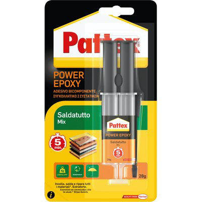Pattex Power Epoxy Saldatutto Mix Siringa - Gr 28- 3 Pezzi
