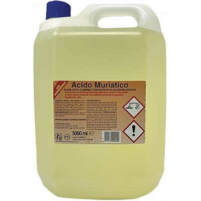 Acido Cloridrico Muriatico 30-33% - Lt 5- 4 Pezzi