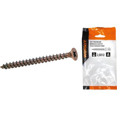 Vite Truciolare Tsp Bronzata Self Workit - Cava Pz Filetto Intero Mm 5,0X60 Cf=Pz 10- 5 Confezioni