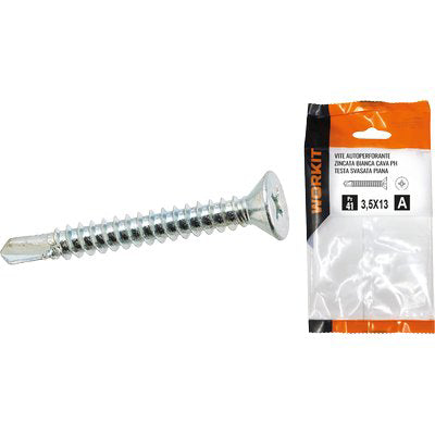 Vite Autoperforante Tsp Self Workit - Zincata Bianca Cava Ph Mm 4,8X32 Cf=Pz 18- 5 Confezioni
