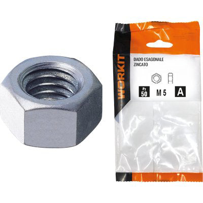 Dado Esagonale Zincato Self Workit - Classe 8.8 M5 Cf=Pz 50- 5 Confezioni