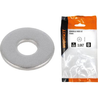 Rondella Piana Inox A2 Self Workit - Mxmm 12X24 S. Mm 2,5 Cf=Pz 9- 5 Confezioni
