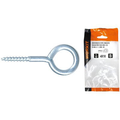 Occhiolo A Vite Zincato Self Workit - Mod 16X30 Mm 4X12X2,25 Cf=Pz 12- 5 Confezioni