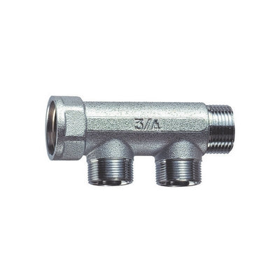 Collettore Cromato A 2 Derivazioni (Far)- M.F. 3/4- Far- Pezzi 1