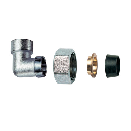 Gomito Femmina Cromato C/Monocono In Gomma Per Rame- 3/4 X 22- Far- Pezzi 1