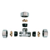 Raccordo Cromato A T Con 3 Monoconi In Gomma Per Rame- 1/2 X 18- Far- Pezzi 1