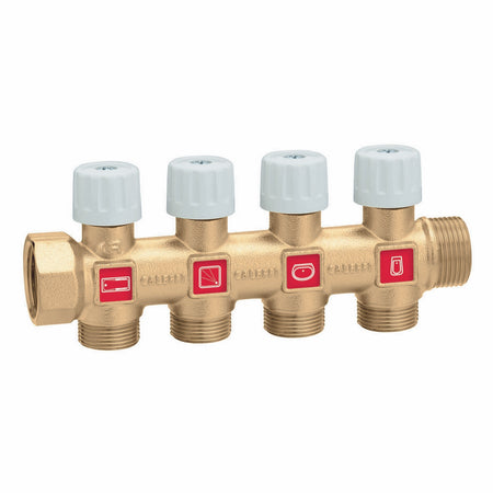 Collettore Componibile Con Rubinetti- 3/4 X 3 Deriv.- Calef- Pezzi 1