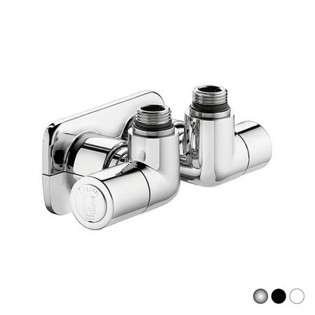 Valvola Termostatizzabile Detentore A Doppia Squadra Versione Sx- 1/2 23 P.1,5 Cromo- Calef- Pezzi 1