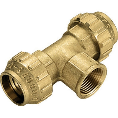 Raccordo A Tee Femmina In Ottone Tiemme- 1 X 32- Tiemm- Pezzi 1