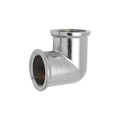 Gomito Ff In Ottone Cromo Ibp- 3/8- Ibp- Pezzi 10