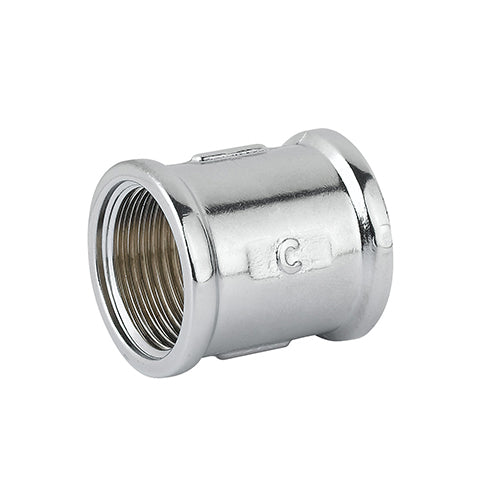 Manicotto Ff Ottone Cromo- 1/2- Caval- Pezzi 10