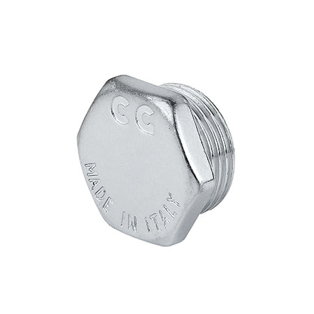 Tappo Maschio Con Esagono Ottone Cromo- 3/8- Caval- Pezzi 10