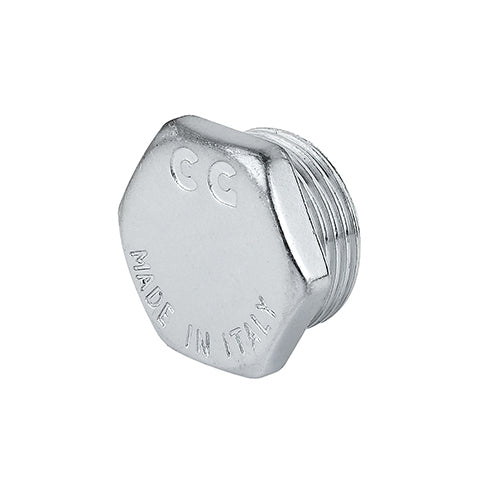 Tappo Maschio Con Esagono Ottone Cromo- 3/8- Caval- Pezzi 10