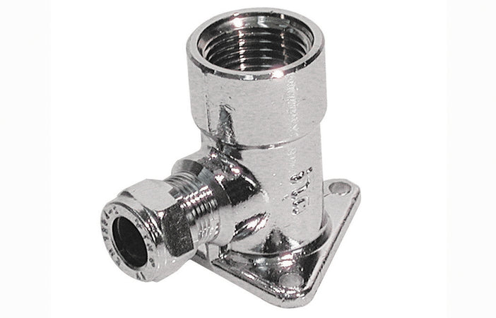 Gomito A 90 ° Con Flangia Cromato- Diam. 12 X 1/2- Tiemm- Pezzi 1