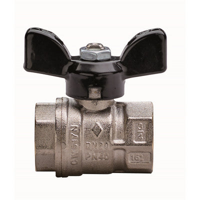 Valvola A Sfera A Passaggio Totale Filettatura Ff Con Farfalla- 1/2 Dn 15 Pn 50- Rb- Pezzi 1