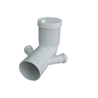 Curva Bianca Wc Prolungata Attacco Bicchiere Doppio Valsir- Diam. 110 / 50- Valsi- Pezzi 1