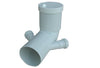 Curva Bianca Wc Prolungata Attacco Bicchiere Doppio Valsir- Diam. 110 / 50- Valsi- Pezzi 1
