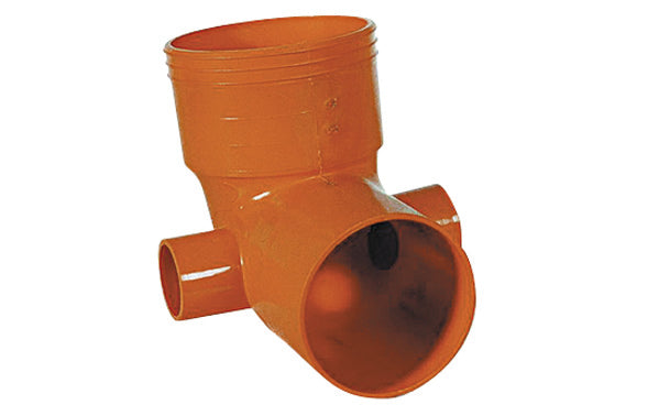Curva Wc 2 Attacchi In Pvc Arancio- Diam. 100 Att. Diam. 50- Senza- Pezzi 1