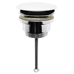 Piletta Lavabo Click-Clack Tappo Tondo In Ceramica Bianco- 11/4- Dh- Pezzi 1