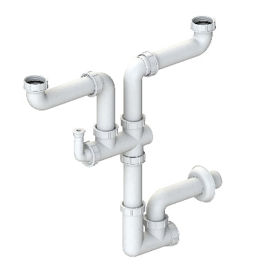 Sifone Ispezionabile Salvaspazio 2 Vie 1 Att.- 11/2- Dh- Pezzi 1